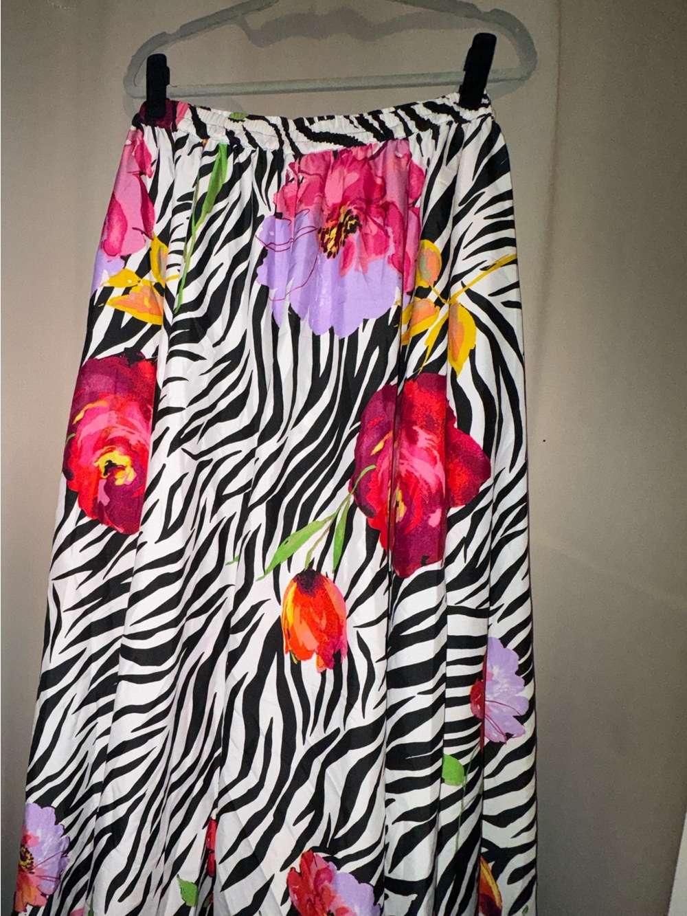 Ashley Stewart Zebra Floral Maxi Skirt - Black, White, Pink, Red, Purple, Yellow